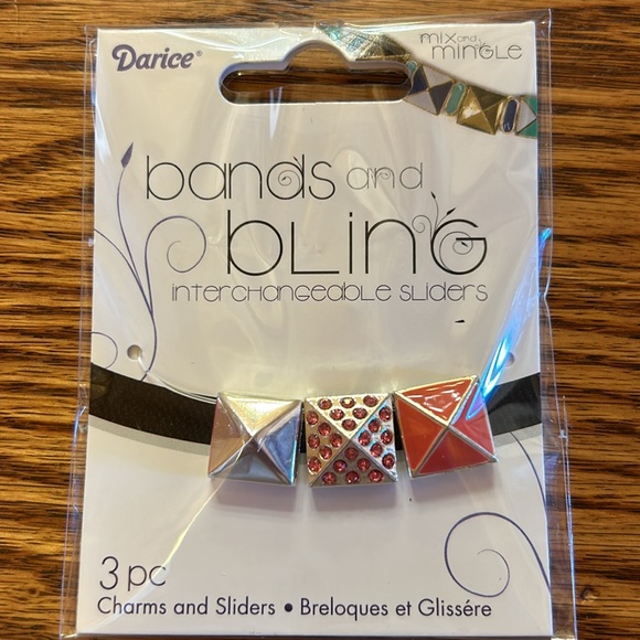 NWT 4 Packs Jewelry Interchangeable Bands & Bling Metal Charm Sliders by Darice - Picture 6 of 9